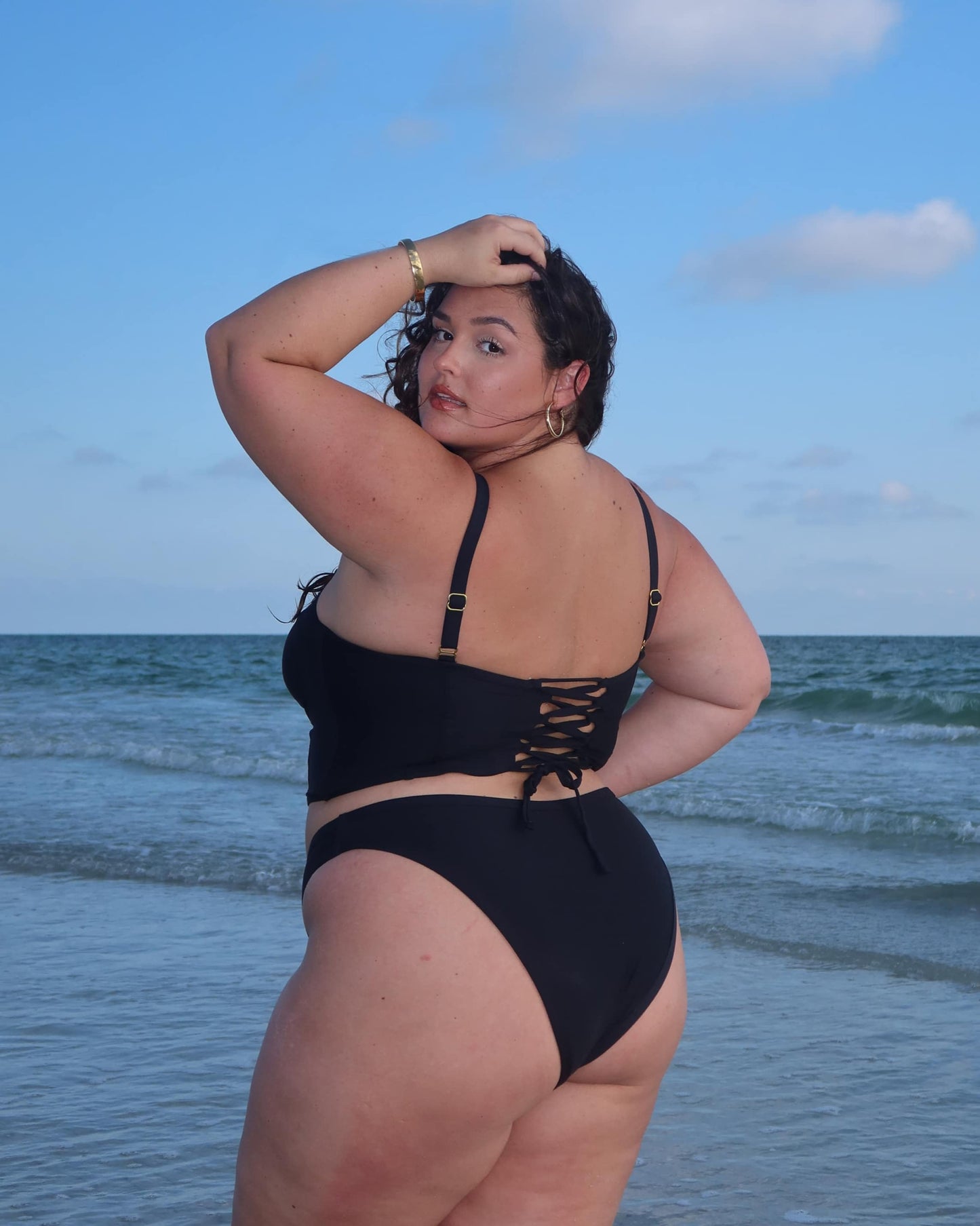 Stella Black Corset Tankini Top